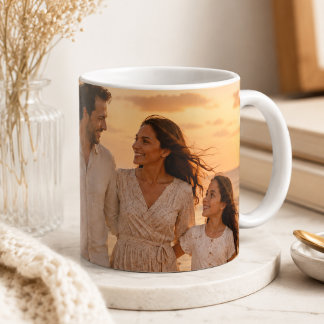 Op maat gemaakte gezinsfoto-wikkeldoek geheugen ge koffiemok