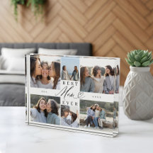 Op maat gemaakte gezinsfotocollage cadeau voor de 