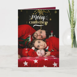 Op maat gemaakte gezinsfoto's vrolijk kerstfeest k feestdagen kaart
