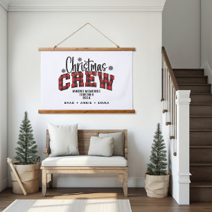Op maat gemaakte gezinskerstcrew 2024 hangend wandkleed