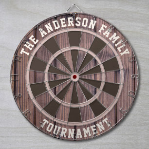 Op maat gemaakte gezinsnaam Landelijke houten dart Dartbord