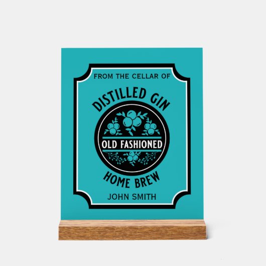 Op maat gemaakte gin fles acryl bord (Voorkant)