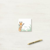 Op maat gemaakte giraffe memoblaadjes, gepersonali post-it® notes (Op bureau)