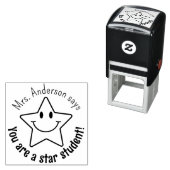 Op maat gemaakte glimlachgezicht ster klasbeloning zelfinktende stempel (In situ)