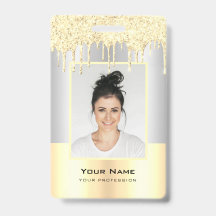Op Maat Gemaakte Glitter Drips Geel Goud Naam Voor