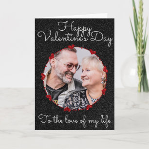 Op maat gemaakte glitter Valentijnkaart met foto Kaart