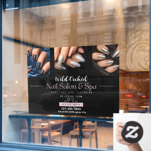 Op maat gemaakte glittersnagels nagelsalon Spa win Raamsticker