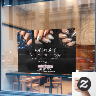 Op maat gemaakte glittersnagels nagelsalon Spa win Raamsticker
