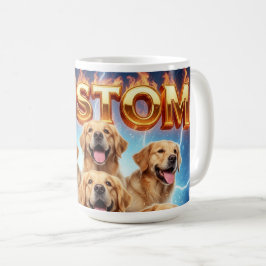 Op maat gemaakte Golden Retrievers Kosmisch Blikse Koffiemok