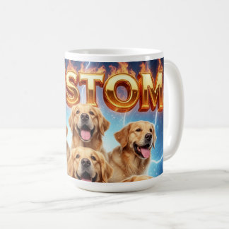 Op maat gemaakte Golden Retrievers Kosmisch Blikse Koffiemok