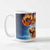 Op maat gemaakte Golden Retrievers Kosmisch Blikse Koffiemok (Links)
