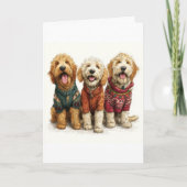 Op maat gemaakte Goldendoodle Kerstmis Horrorsweat Kaart (Voorkant)