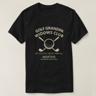 Op maat gemaakte golf oma weduwenclub grappig cade t-shirt