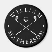 Op Maat Gemaakte Golfclubs Zwart En Wit Magneet (Voorkant)