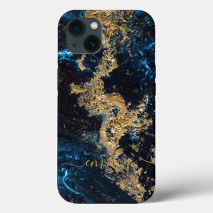 Op maat gemaakte goud marineblauwe marmeren Cell P Case-Mate iPhone Case