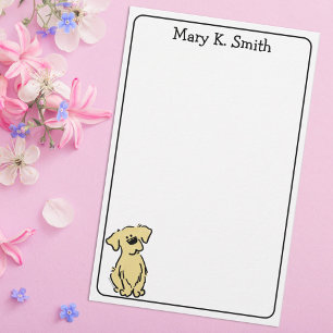 Op maat gemaakte Goud Retriever Puppy Mooie Hond K Briefpapier