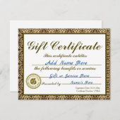 Op maat gemaakte gouden cadeaubon voor uitnodiging (Voorkant / Achterkant)