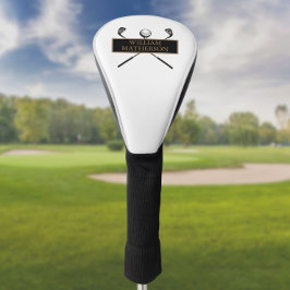 Op maat gemaakte gouden en zwarte elegante moderne golfheadcover
