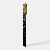 Op maat gemaakte gouden glitter zwarte glans monog iPhone 15 case (Rechterkant)