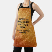 Op maat gemaakte gouden glitterschort - ontwerp uw schort (Insitu)