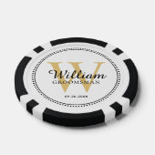 Op maat gemaakte gouden monogram gegroefde witte b poker chips (Enkel)
