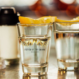 Op maat gemaakte gouden snor-slikei voor de vader  shot glas