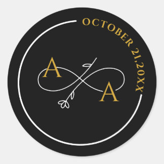 Op maat gemaakte gouden sticker voor oneindige lie
