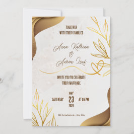Op maat gemaakte gouden trouwfeest uitnodigingskaa kaart