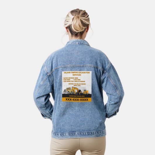 Op maat gemaakte graafwerk algemene aannemer Const Denim Jacket (Model)