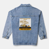 Op maat gemaakte graafwerk algemene aannemer Const Denim Jacket (Achterkant)