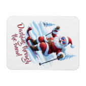 Op maat gemaakte grappige Kerstman Jingle Bells Ke Magneet (Horizontaal)