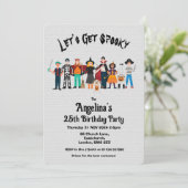 Op maat gemaakte griezelige Halloween-verjaardagsc Kaart (Staand voorkant)