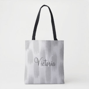 Op maat gemaakte grijze aquarel abstract moderne t tote bag