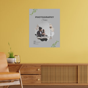 Op maat gemaakte grijze moderne fotografieservice  poster