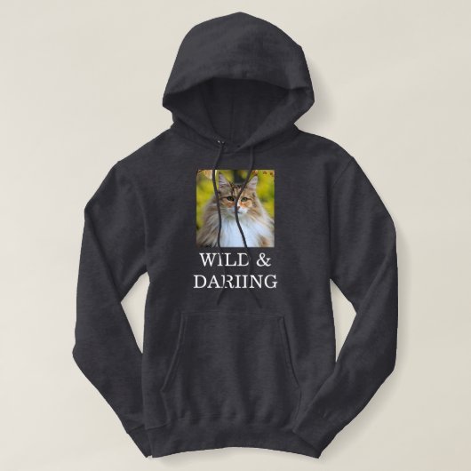 Op maat gemaakte grijze schildpad Noorse boskat Hoodie (Design voorkant)