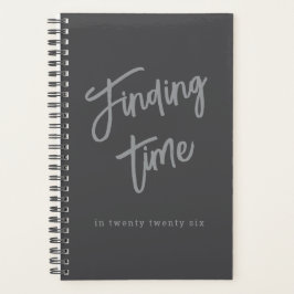Op maat gemaakte grijze script typografie planner