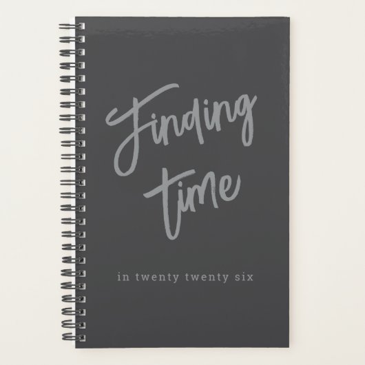 Op maat gemaakte grijze script typografie planner (Voorkant)