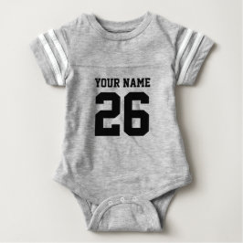 Op maat gemaakte grijze sport voetbal jersey baby  romper