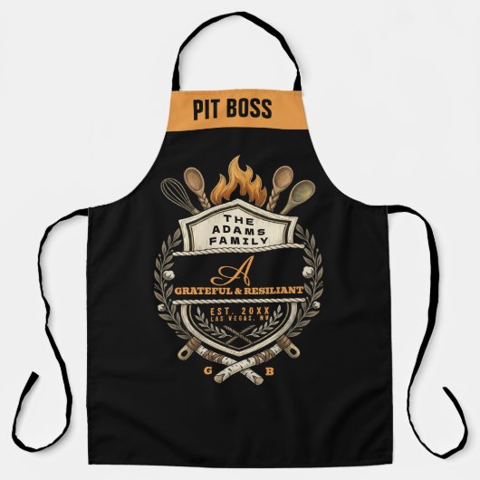 Op maat gemaakte Grill Master Monogram Schort - BB (Voorkant)