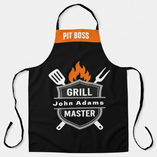 Op maat gemaakte Grill Master Monogram Schort - Ch (Voorkant)