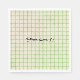 Op maat gemaakte groene gingham servet