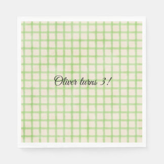 Op maat gemaakte groene gingham servet