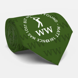 Op maat gemaakte groene GOLF-monogram Stropdas