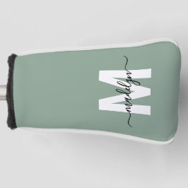Op maat gemaakte groene initiële naammonogram golfheadcover