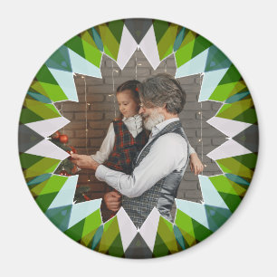 Op maat gemaakte groene kerstster foto magneet cad