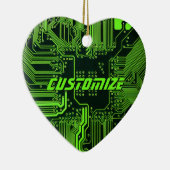 Op maat gemaakte groene PCB-printplaat Tech Kunst Keramisch Ornament (Rechts)