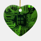 Op maat gemaakte groene PCB-printplaat Tech Kunst Keramisch Ornament (Achterkant)