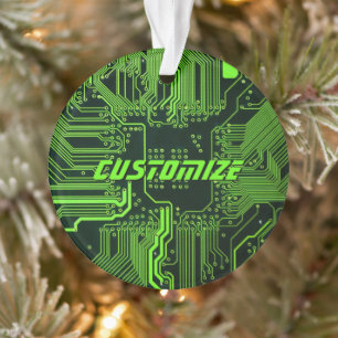 Op maat gemaakte groene PCB-printplaat Tech Kunst Ornament