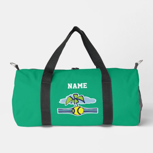 Op maat gemaakte groene plunjezak voor tennisspele (Voorkant)