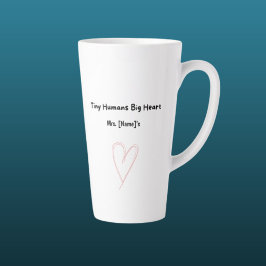 Op maat gemaakte grote hart kleuterleidster latte mok